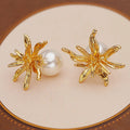 Floral Pearl Ball Earrings