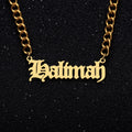 Personalized Old English Name Necklaces - [monabypearl]